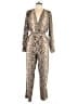 Lini Animal Print Gold Jumpsuit Size L - photo 1