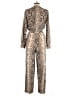 Lini Animal Print Gold Jumpsuit Size L - photo 2
