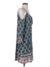 Hem & Thread 100% Rayon Paisley Blue Casual Dress Size S - photo 4
