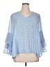 Liz Claiborne 100% Polyester Blue 3/4 Sleeve Blouse Size XL - photo 1
