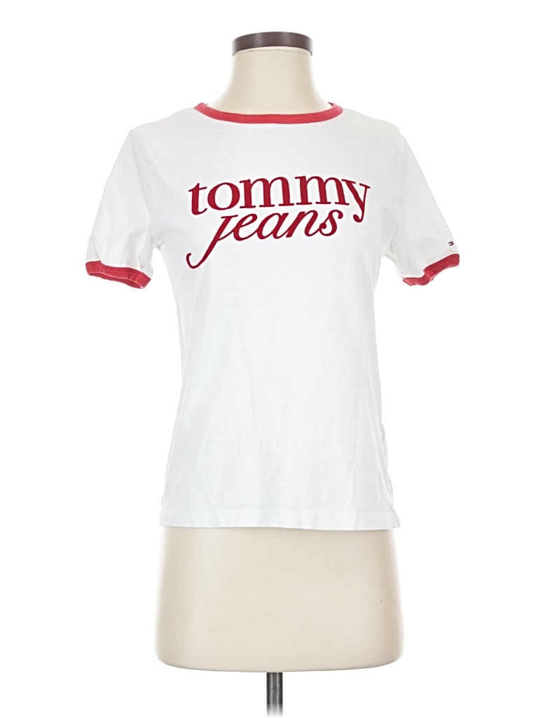 Pre-owned Tommy Jeans Short Sleeve T-shirt In White