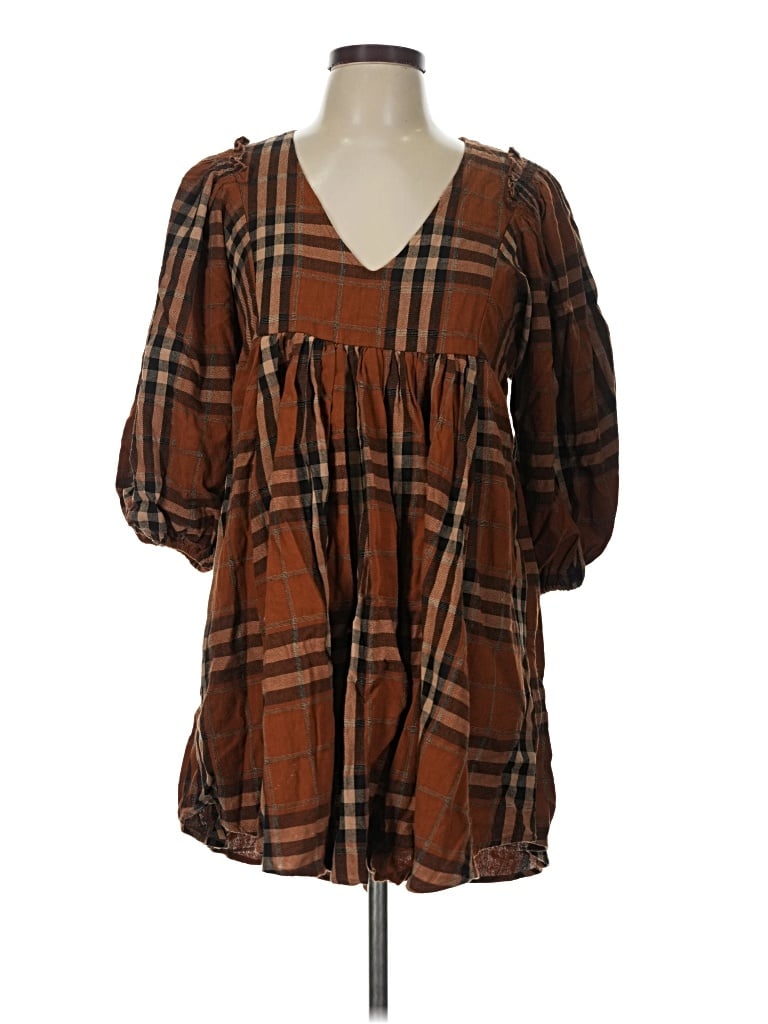 Pre-owned Flawless Casual Dress In Brown