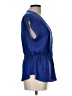 Attention 100% Polyester Blue Short Sleeve Blouse Size L - photo 4