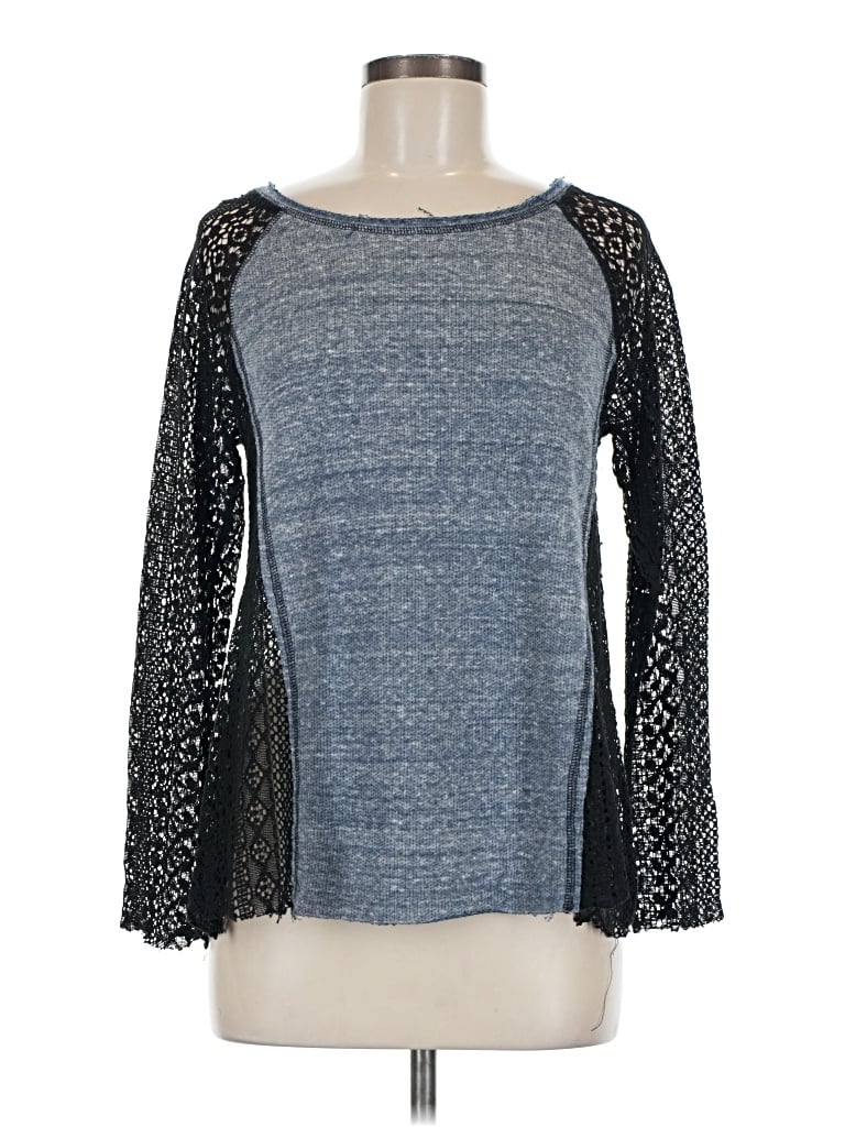 Pre-owned Mystree Long Sleeve Top Blue Boatneck Tops
