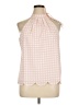 Maison Jules 100% Polyester Checkered-gingham Pink Sleeveless Blouse Size XL - photo 1