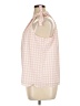 Maison Jules 100% Polyester Checkered-gingham Pink Sleeveless Blouse Size XL - photo 5