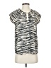 Express 100% Polyester Animal Print Ivory Short Sleeve Top Size S - photo 1