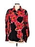Unbranded 100% Polyester Floral Black Pink Long Sleeve Blouse Size M - photo 1