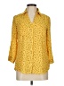By & By 100% Polyester Polka Dots Yellow 3/4 Sleeve Blouse Size M - photo 1