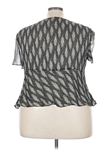 Jones New York Collection Short Sleeve Silk Top (view 2)