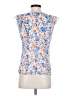 Ann Taylor Factory 100% Polyester Floral Blue Short Sleeve Blouse Size 0 - photo 2