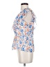 Ann Taylor Factory 100% Polyester Floral Blue Short Sleeve Blouse Size 0 - photo 5