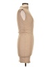 Isalis Solid Tan Casual Dress Size L - photo 4