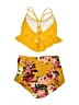 Ecowish Floral Yellow Two Piece Swimsuit Size 10 - photo 2
