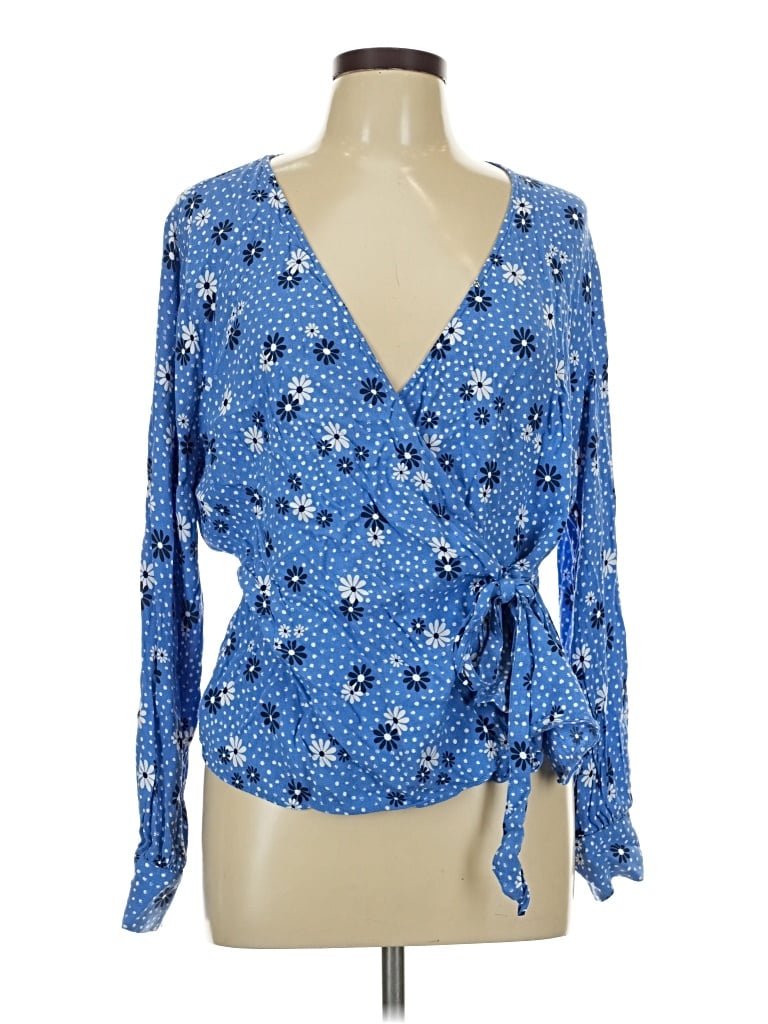 Pre-owned Talbots Long Sleeve Blouse In Blue