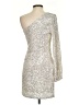 1.State Metallic Silver Cocktail Dress Size S - photo 2
