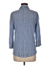 J. McLaughlin Chevron-herringbone Blue 3/4 Sleeve Button-Down Shirt Size M - photo 2