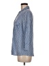J. McLaughlin Chevron-herringbone Blue 3/4 Sleeve Button-Down Shirt Size M - photo 5