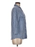 J. McLaughlin Chevron-herringbone Blue 3/4 Sleeve Button-Down Shirt Size M - photo 4