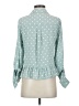Express 100% Polyester Polka Dots Teal Long Sleeve Blouse Size XS - photo 2