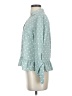 Express 100% Polyester Polka Dots Teal Long Sleeve Blouse Size XS - photo 5