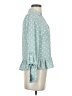 Express 100% Polyester Polka Dots Teal Long Sleeve Blouse Size XS - photo 4