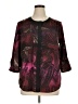 Beverly Drive 100% Polyester Paisley Burgundy 3/4 Sleeve Blouse Size 1X - photo 1