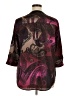 Beverly Drive 100% Polyester Paisley Burgundy 3/4 Sleeve Blouse Size 1X - photo 2