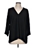 a.n.a. A New Approach 100% Polyester Black 3/4 Sleeve Blouse Size L - photo 1