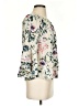 Solitaire 100% Rayon Floral Ivory 3/4 Sleeve Blouse Size S - photo 4