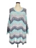 Lane Bryant Chevron-herringbone Teal Blue Pullover Sweater Size 26 - 28 Plus - photo 1