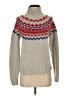 Aqua Chevron-herringbone Gray Turtleneck Sweater Size S - photo 1