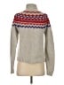 Aqua Chevron-herringbone Gray Turtleneck Sweater Size S - photo 2