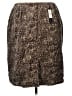 Talbots 100% Cotton Animal Print Brown Casual Skirt Size 16W - photo 2