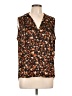Halogen 100% Polyester Brown Sleeveless Blouse Size L - photo 1