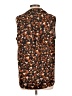 Halogen 100% Polyester Brown Sleeveless Blouse Size L - photo 2