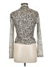 ASTR The Label Silver Green Long Sleeve Top Size M - photo 2
