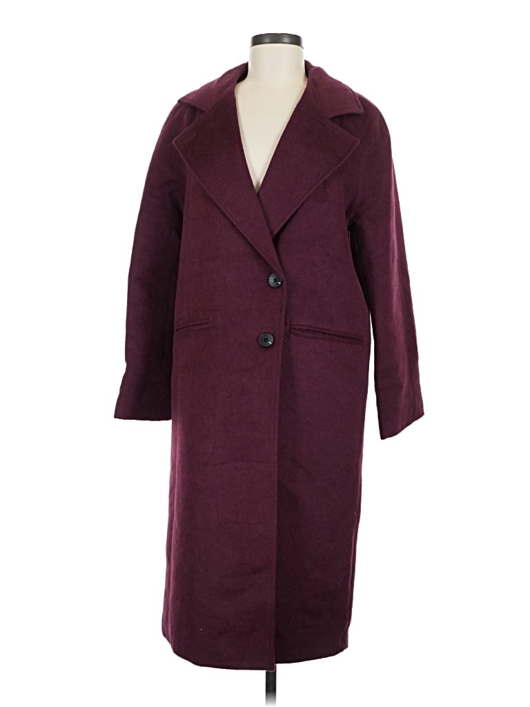 Pre-owned Avec Les Filles Coat In Burgundy