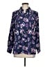 Appleseeds 100% Polyester Floral Purple Long Sleeve Blouse Size M (petite) - photo 1