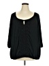 Faded Glory Black 3/4 Sleeve Blouse Size 4X - photo 1