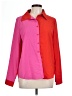 Shein Color Block Red Long Sleeve Blouse Size L - photo 1
