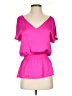 BCBGMAXAZRIA 100% Polyester Pink Short Sleeve Blouse Size XS - photo 1