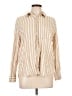 Universal Thread Stripes Tan Long Sleeve Blouse Size L - photo 1