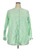 Lane Bryant 100% Cotton Green Long Sleeve Blouse Size 18 - 20 Plus - photo 1