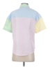 Shein 100% Polyester Color Block Green Short Sleeve Blouse Size 2 - photo 2