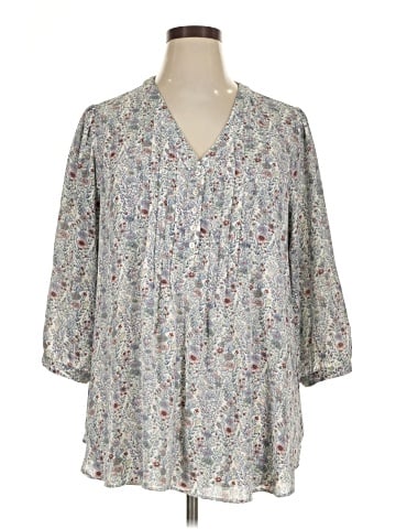 Rose + Olive 3/4 Sleeve Blouse (view 1)