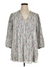 Rose + Olive 100% Polyester Gray 3/4 Sleeve Blouse Size 1X - photo 1