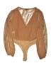 Privy 100% Polyester Tan Long Sleeve Blouse Size S - photo 2