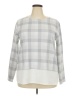 Ann Taylor Checkered-gingham Gray Pullover Sweater Size XXL - photo 1