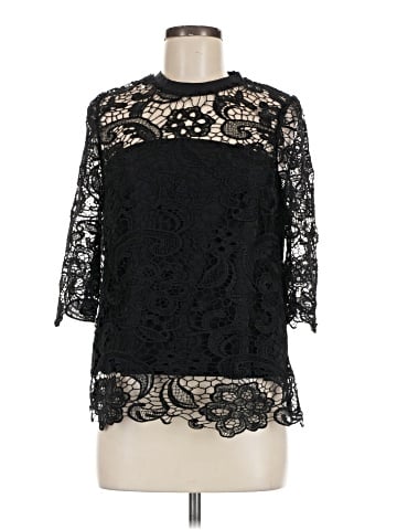 Zara W&B Collection 3/4 Sleeve Blouse (view 1)